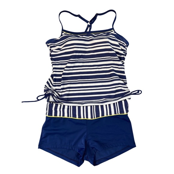 South Point Other - South Point Striped Tankini Swimsuit Set Blue White Size 10